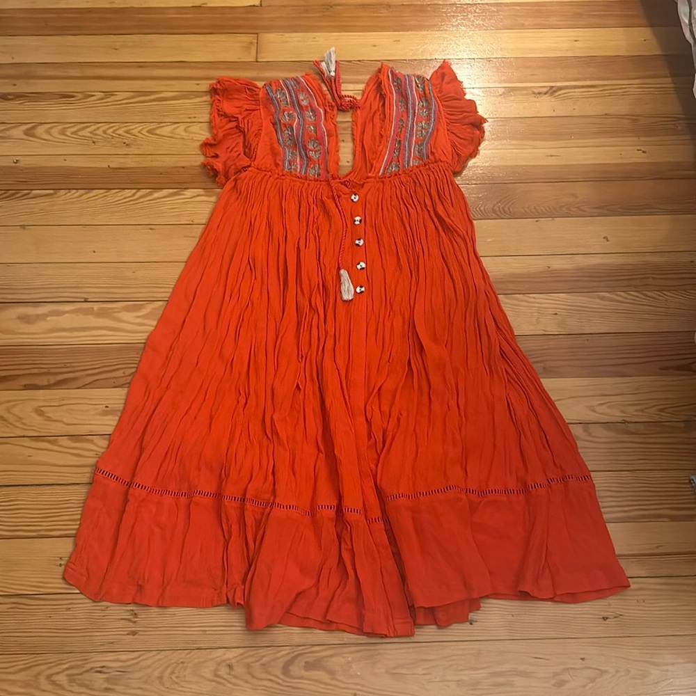 Free people red beach dress/cover up size small - Picture 2 of 4
